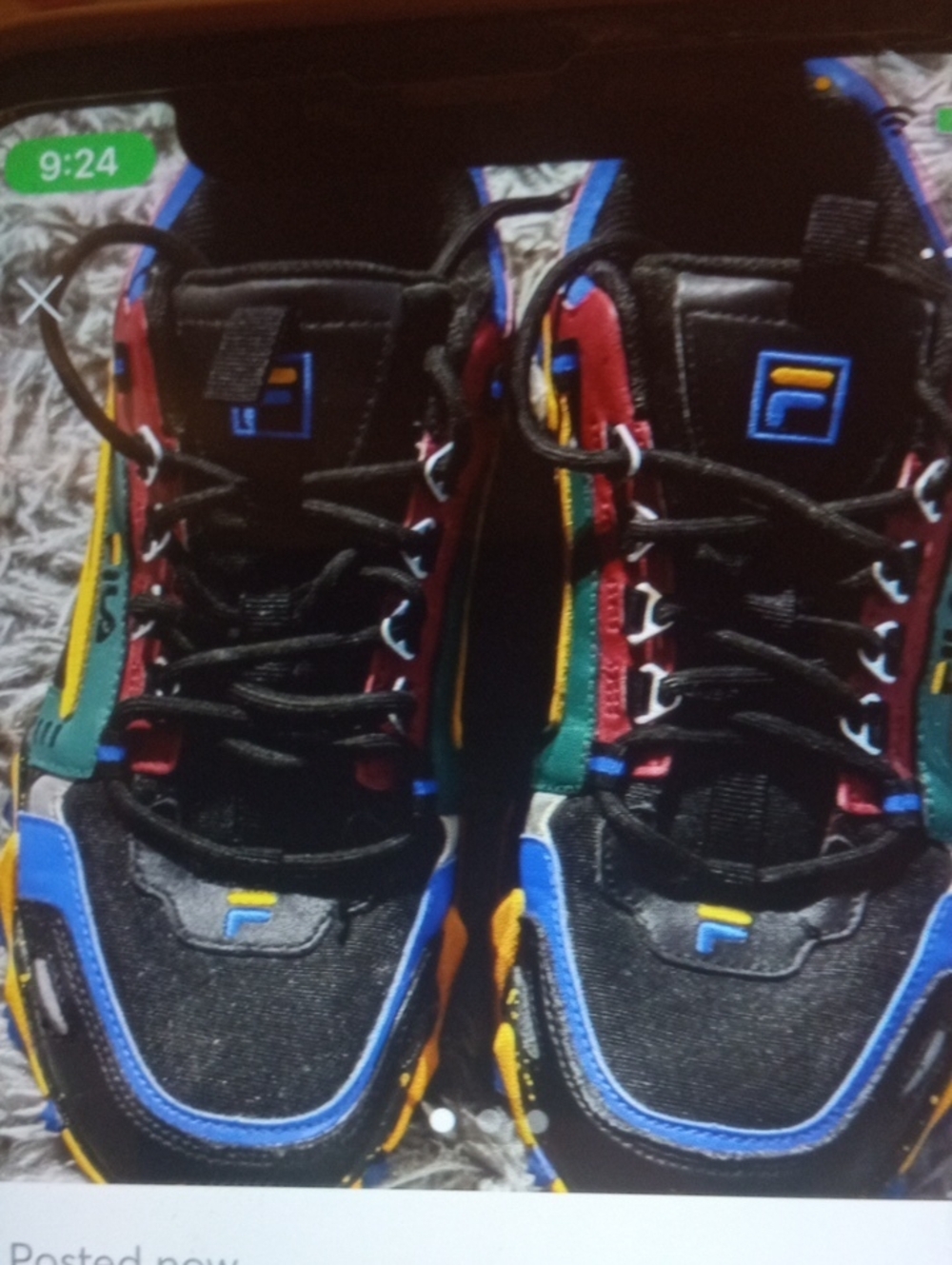 Fila Kids Black Multicolor Lace-Up Sneakers - Blue/Red/Green/Yellow